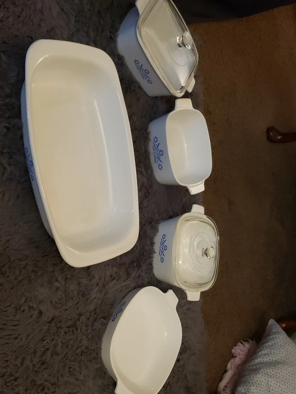 Vintage Corningware Blue Cornflower Set
